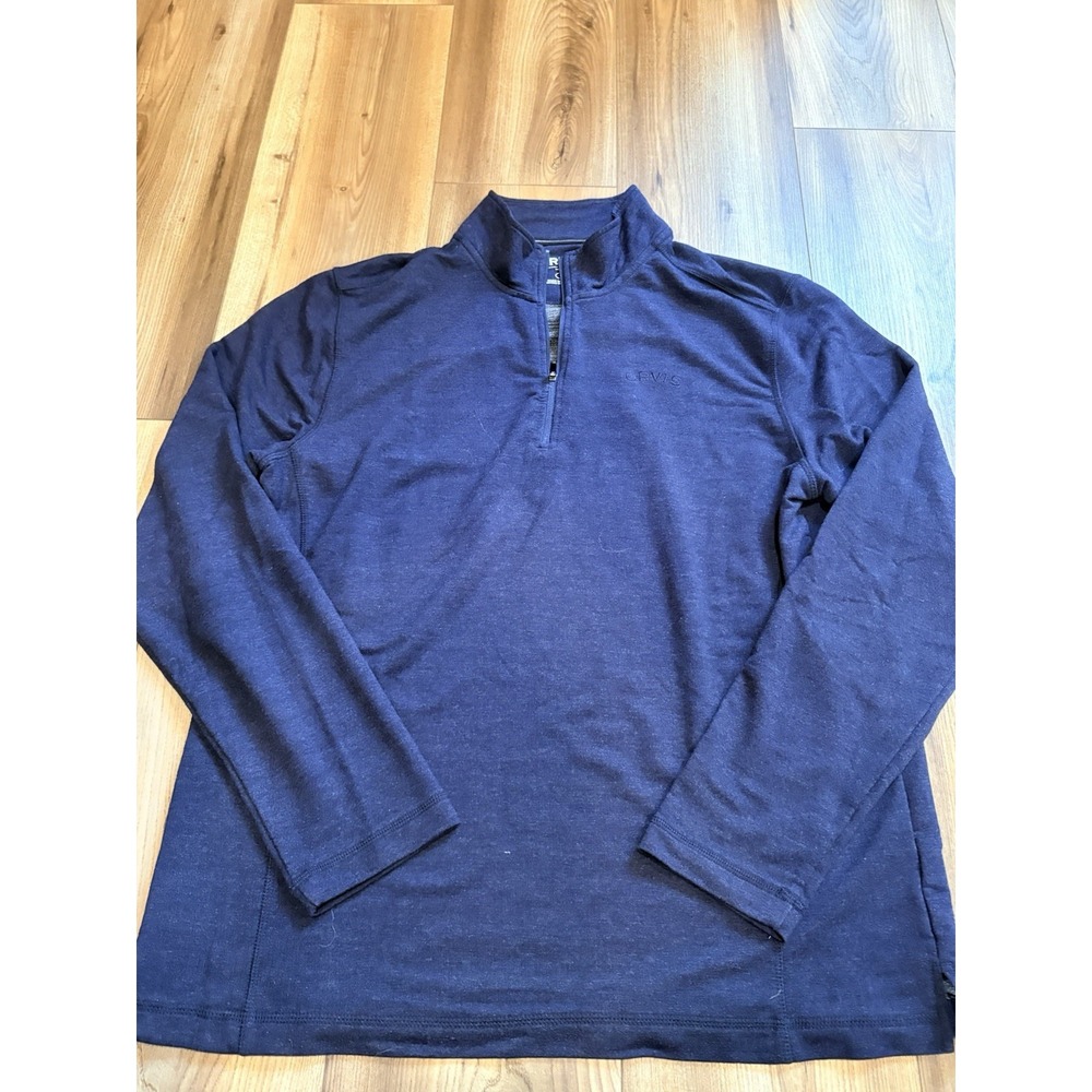 Orvis Men's Medium Quarterzip Pullover Navy Blue Golf Outdoors Hiking Soft